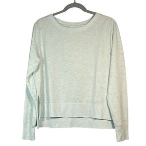 YOGASMOGA Light Blue Speckled Long Sleeve Crewneck‎ Sweatshirt Size L